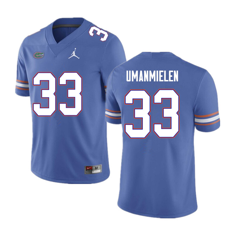 Men #33 Princely Umanmielen Florida Gators College Football Jerseys Sale-Blue